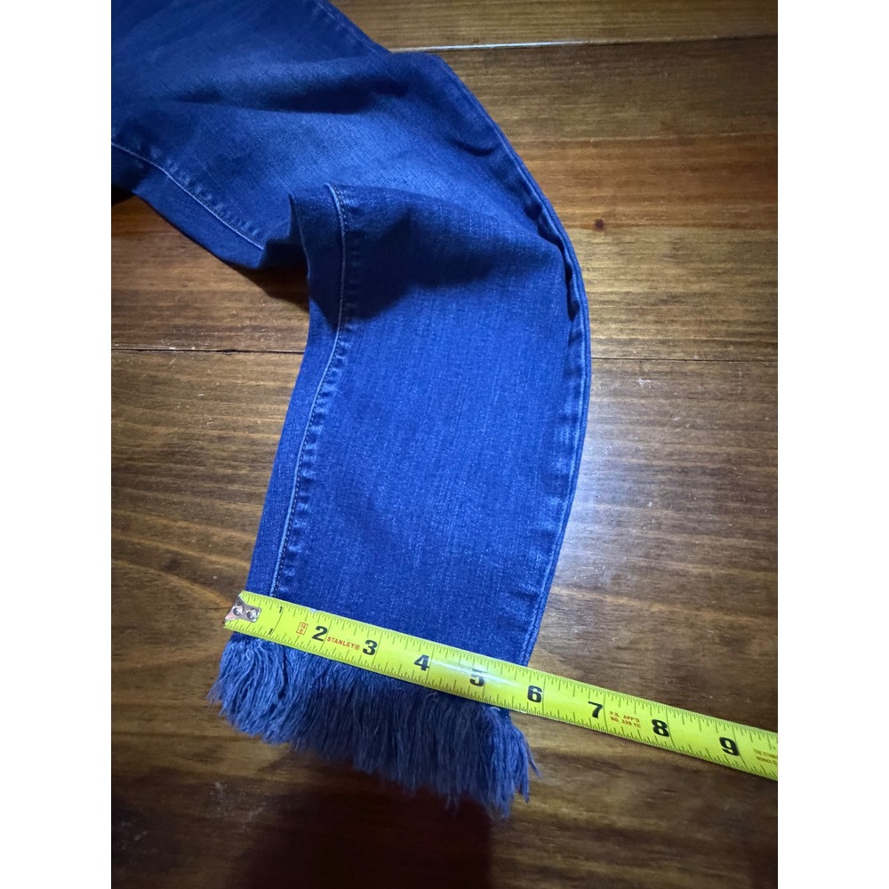 LOFT Outlet Frayed Hem Ankle Jeans Womens 14 Blue Mid Rise Skinny Stretch Denim - Picture 11 of 12